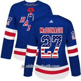 Dame Ishockey New York Rangers Tröja Ryan McDonagh 27 Adidas 2017-2018 Blå USA Flag Fashion Authentic